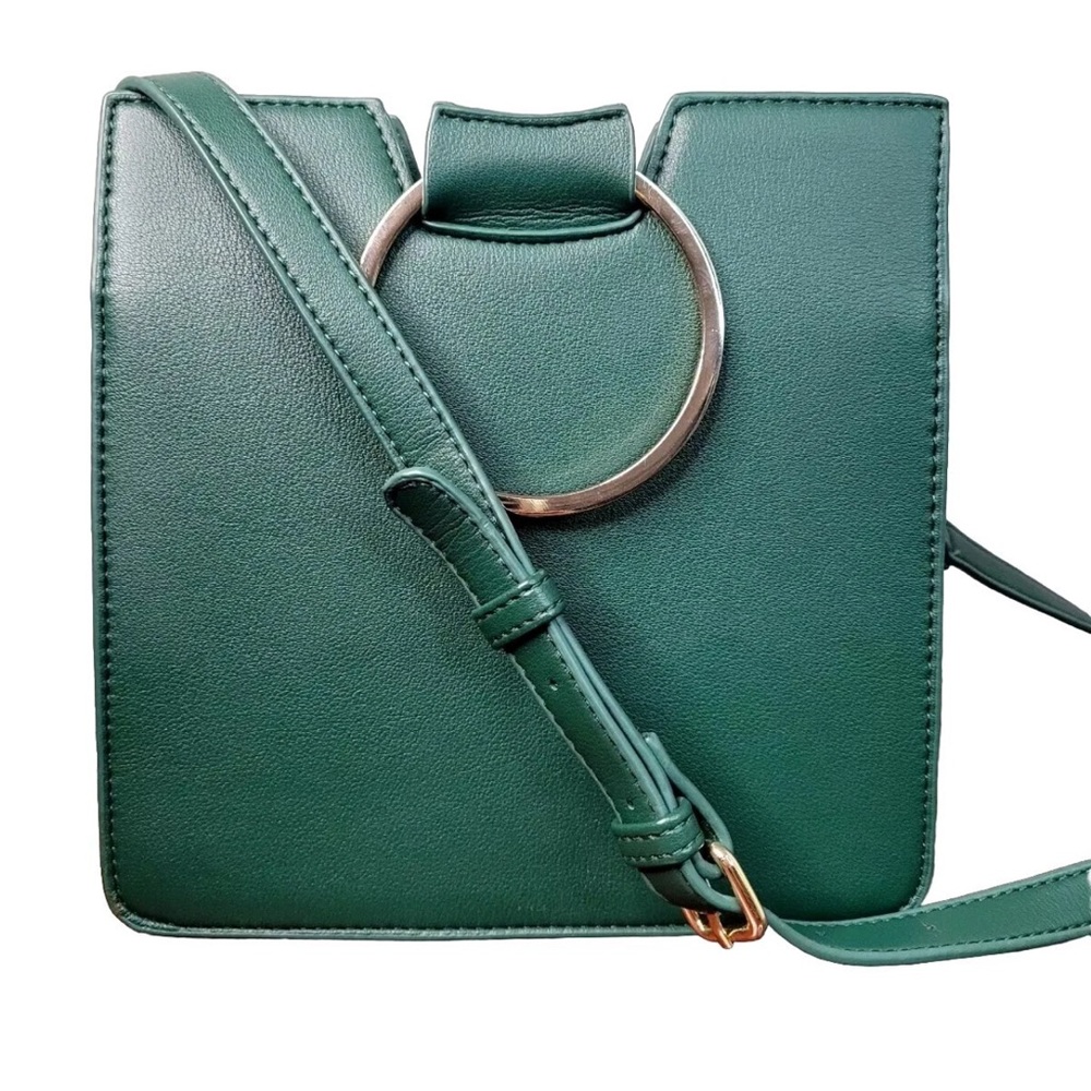 Chic Teal Tote with Gold Handles